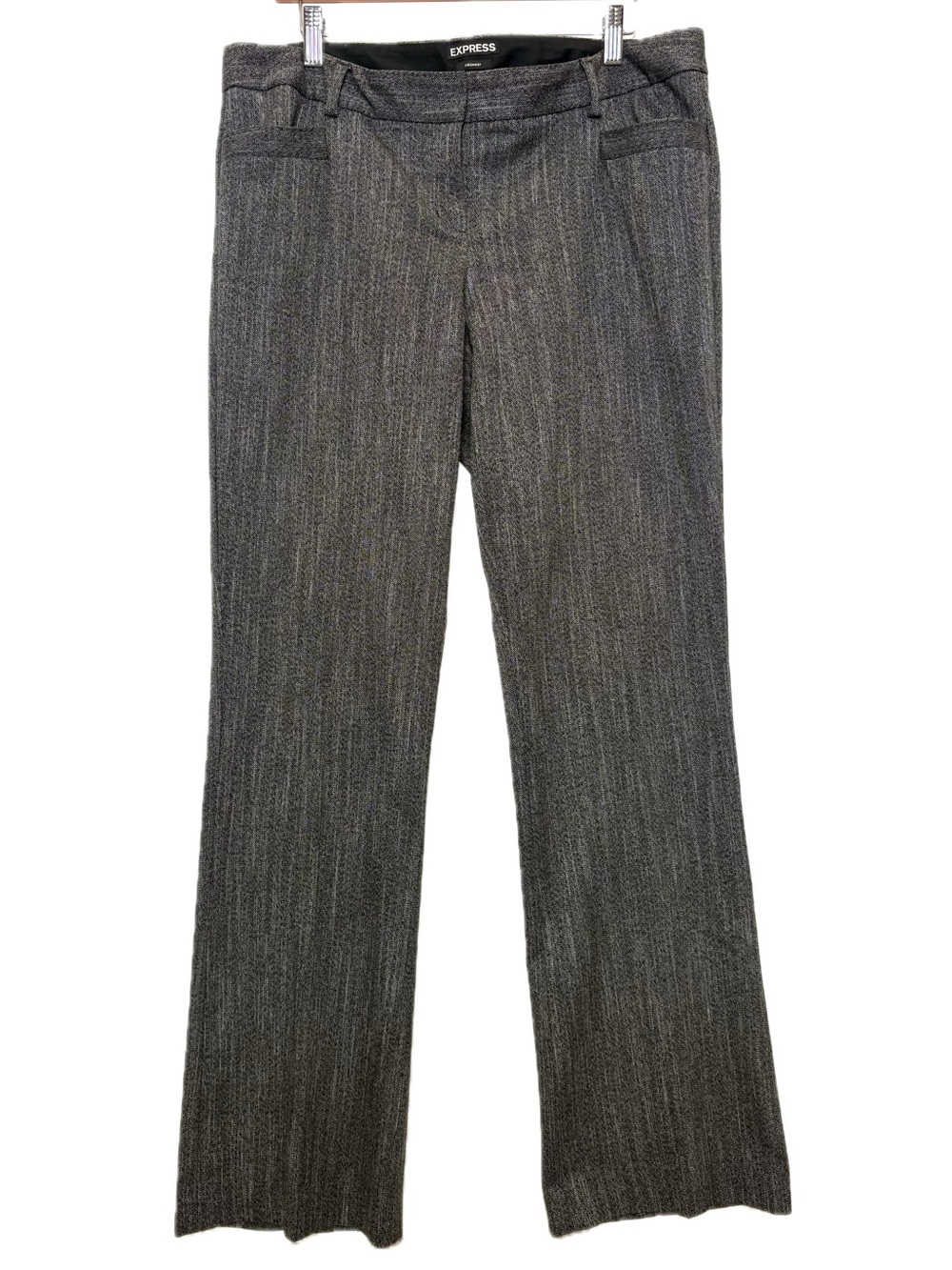 Express Columnist Trousers Women Size 12 Patterned Mid Rise Bootcut Dress Pant